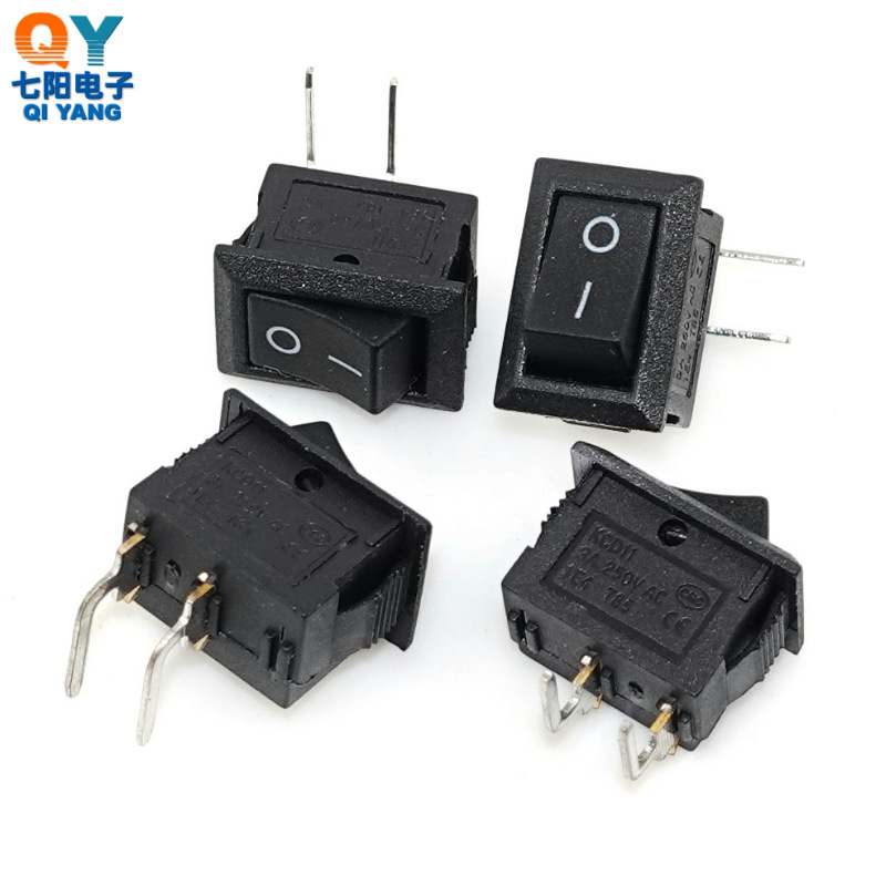 KCD11 弯脚船型开关15*10mm 小型翘板小船船型开关2档2脚左弯右弯