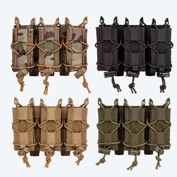 Tiger-Style Short 9mm Triple Quick-Draw Functional Bag Tool Storage Molle Mount Adaptable Tactical Waist Vest