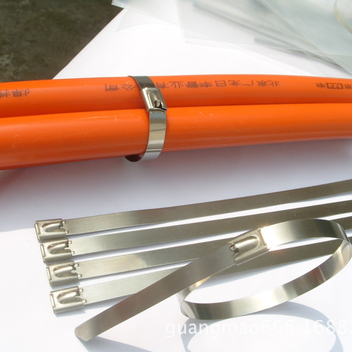 【不锈钢扎带】 304材质钢珠自锁5*200不锈钢扎带 捆绑带