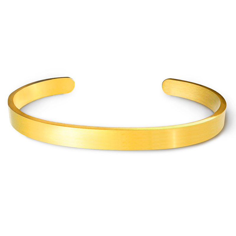 Customization Laser Engraving, Solid Color Pattern Basic Classic Style Customization Laser Engraving Solid Color 201 Stainless Steel Cuff Bracelets In Bulk