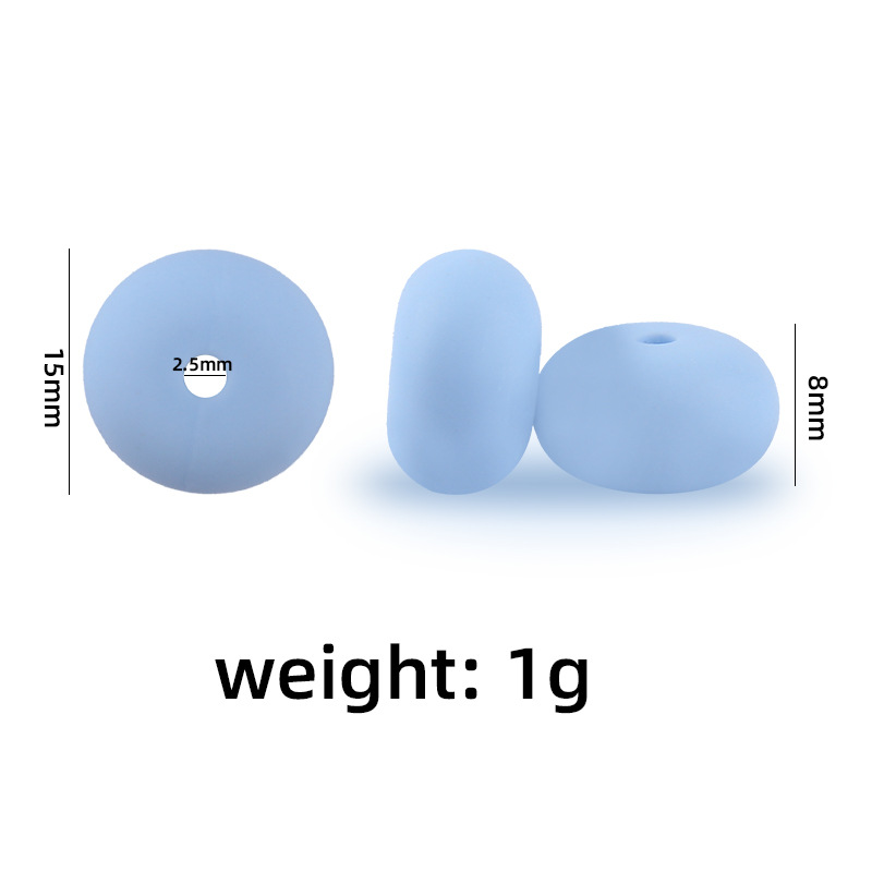 15mm silicona Abacus beads Spacer joyería tesoro molar juguete DIY chupete cadena collar accesorios de la joyería