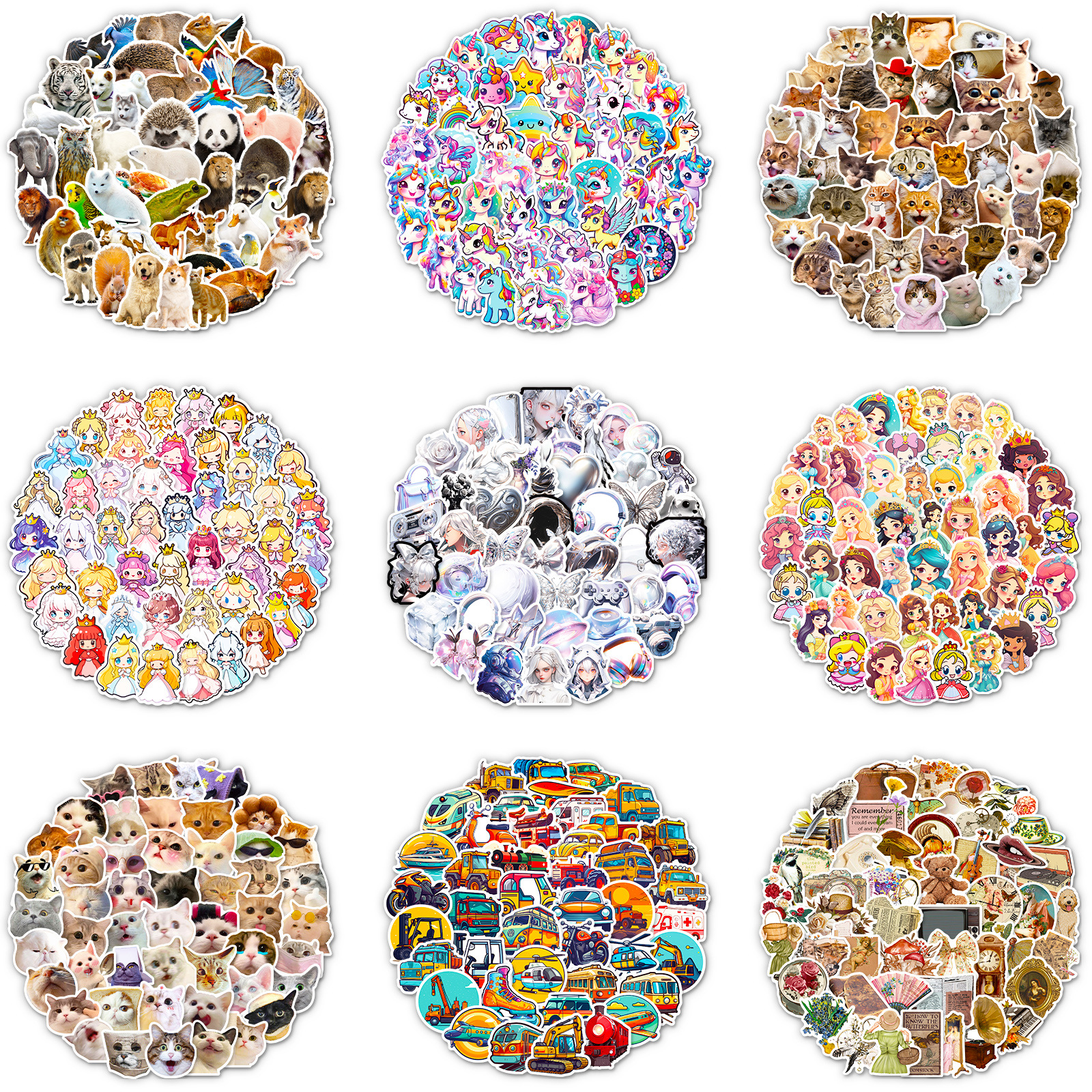 50 unidades de pegatinas de estilo múltiple tienda transfronteriza caliente personalizada DIY pegatinas decorativas unicornio pegatinas impermeables