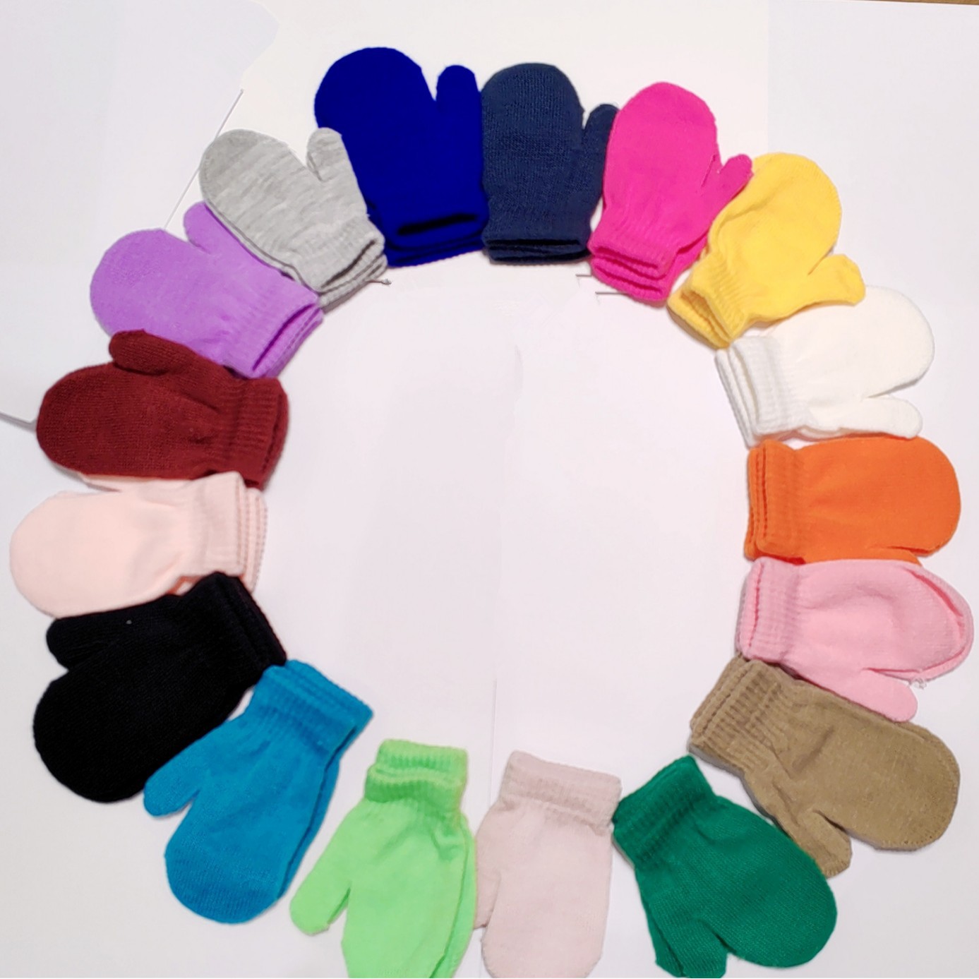 Winter Gloves Novel Candy Color Cute Warm Solid Color Mittens Kindergarten Children Warm Knitted Gloves Wholesale