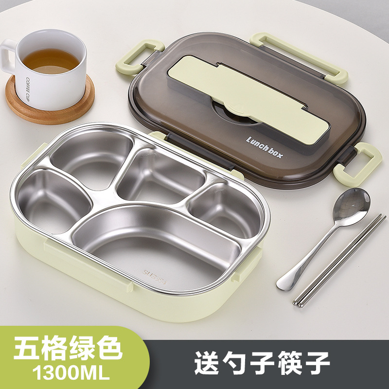 Caja de almuerzo aislada de acero inoxidable 304 para estudiantes de la escuela primaria grado alimenticio compartimento de los niños lonchera trabajador de oficina