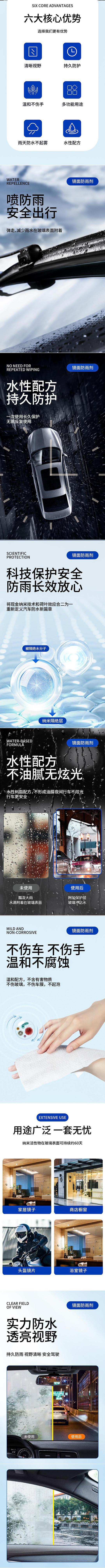 Bullet rain S1 car rearview mirror rainproof water drive car dual-use durable rainproof dripping non-stick rainproof agent wholesale