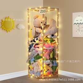 跨境木质毛绒玩具整理架落地式填充玩偶置物架大容量公仔收纳架