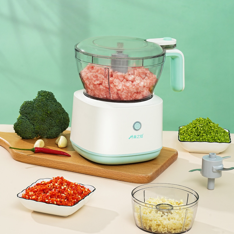 미즈코 플러그인 주방용 전기 고기 분쇄기, 마늘 분쇄기, 이유식 제조기, 이중 칼날 마늘 다지기, 야채 절단기, 다기능