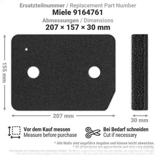 Suitable for Miele 9164761 dry cleaning machine filter sponge filter filter pad fine/coarse Heat Pump Dryer