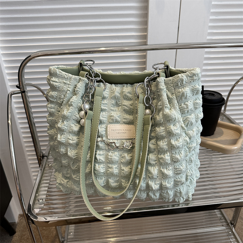 Suave moda simple plisado bolso de hombro para las mujeres 2023 verano nuevo estilo occidental bolsa de las axilas bolso de mano de cercanías moda