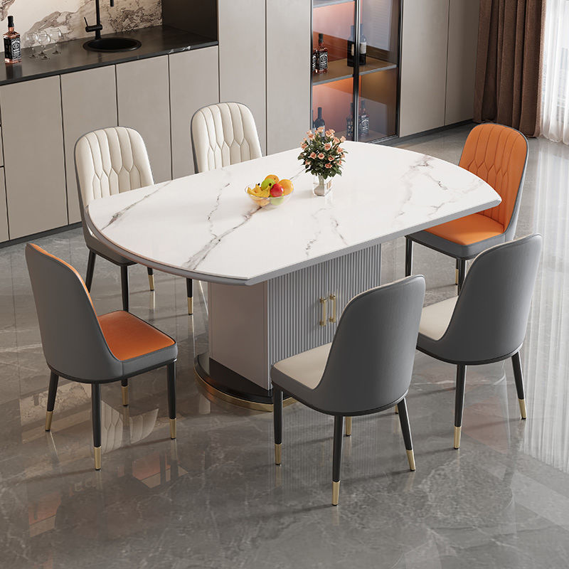 록 보드 식탁 및 의자 조합 현대 간단한 빛 럭셔리 작은 아파트 가구 다기능 접이식 저장 테이블 2024 스타일