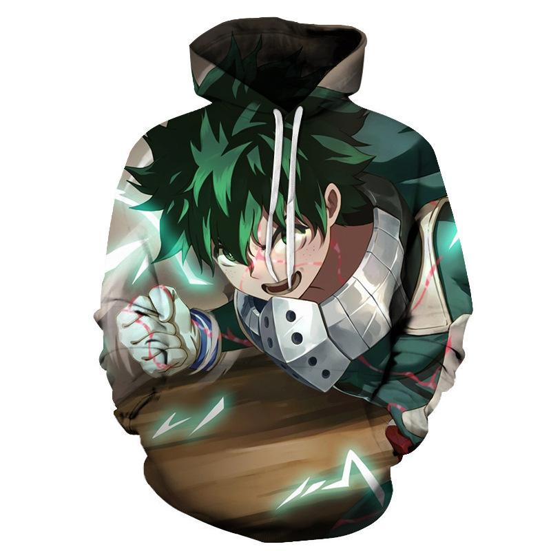 Cross-Border New Men's Sweatshirt Anime Naruto Dragon Ball 3D Printed Trendy Hoodie Factory Direct Sales and Delivery