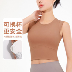 Women's Short-Sleeve T-Shirt Sports Top for Fitness, Running with Bra Cup, Tight Yoga Wear, Summer Bare-Leg Fitness Apparel