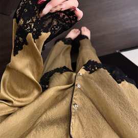 韩系简约2026新款高级感睡衣女春秋季天长袖甜美蕾丝可外穿家居服