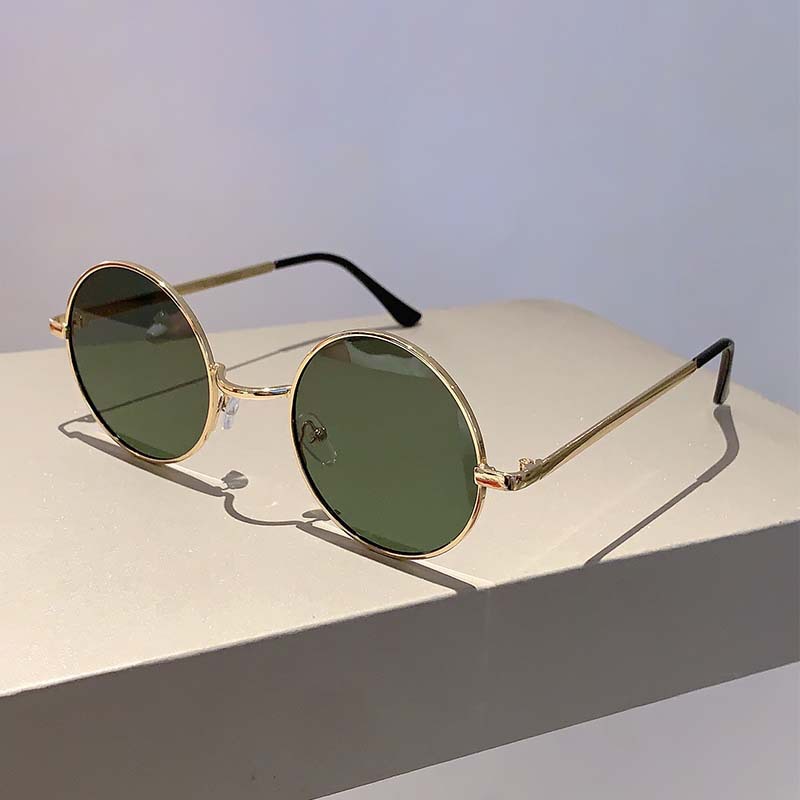 42g Weight Full Frame Glasses Structure Sunglasses Classification PC, UV400 Protection Lens Material Round Frame Glasses Style Travel Occasion Color Block Pattern Women's Gender Business, Simple Style Style Gold Color Business Simple Style Color Block PC UV400 Protection Round Frame Full Frame Women's Sunglasses 8