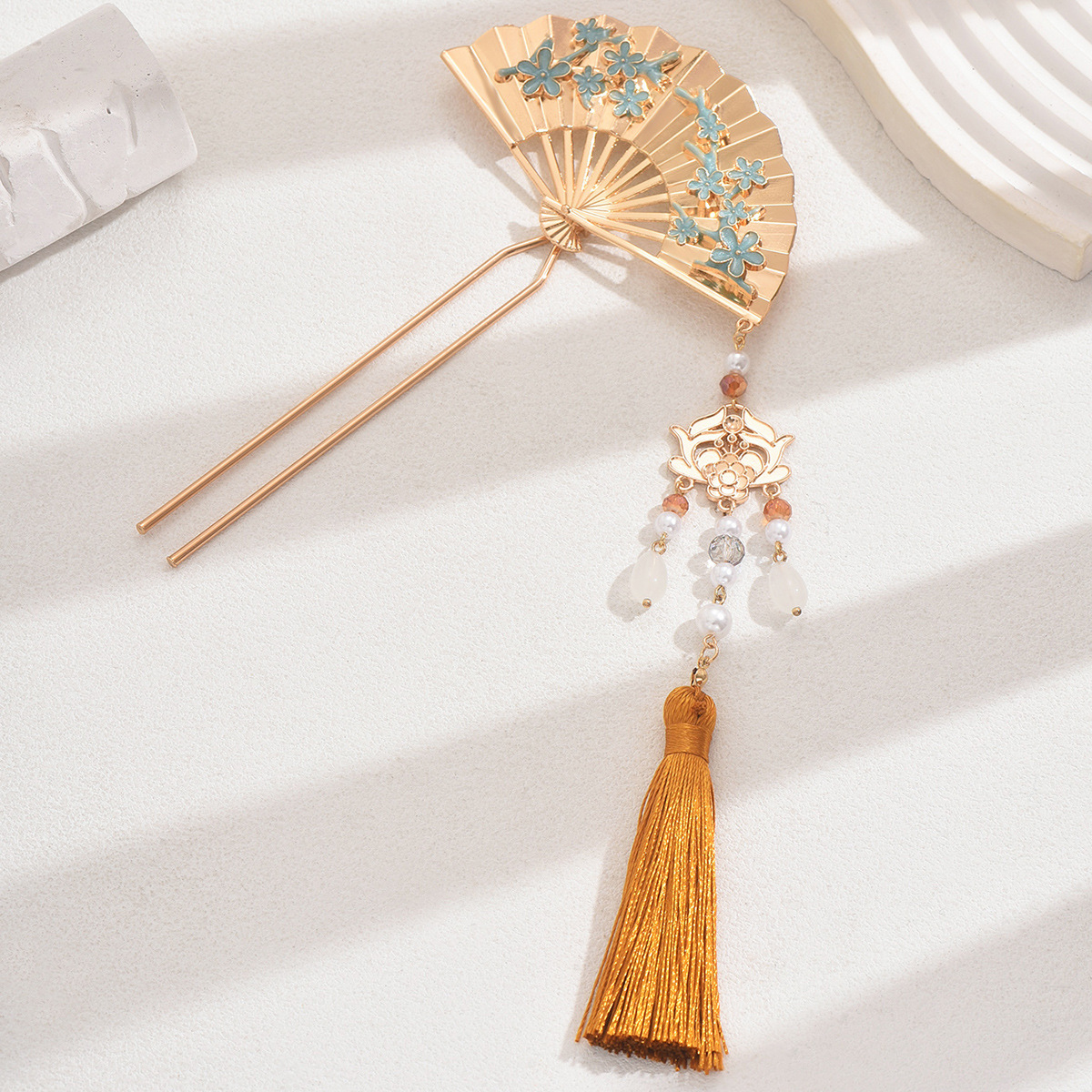 Novias de estilo chino Xiuhe boda mini palma ventilador pinzas de cabello antiguo cheongsam accesorios de mano de boda accesorios de novia