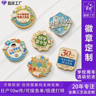 校园金属徽章定制研学夏令营开学学校周年纪念学生表彰奖励徽章