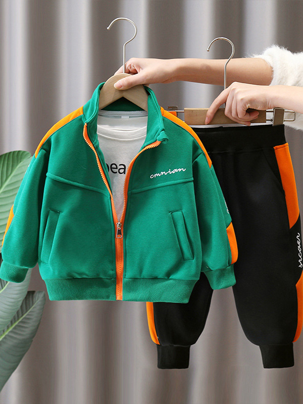 7652 Traje de niño Primavera y otoño 2025 Nuevo estilo de primavera para niños Deportes Hermoso traje de dos piezas Ropa de bebé Casual