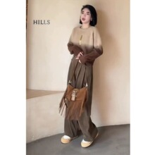 冬季套装女新款大码女装韩版时尚减龄针织毛衣阔腿裤两件套潮