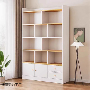 Bookshelf Floor Storage Rack Living Room Integrated Wall Storage Display Cabinet Storage Cabinet Simple Multi-Layer Household Bookcase