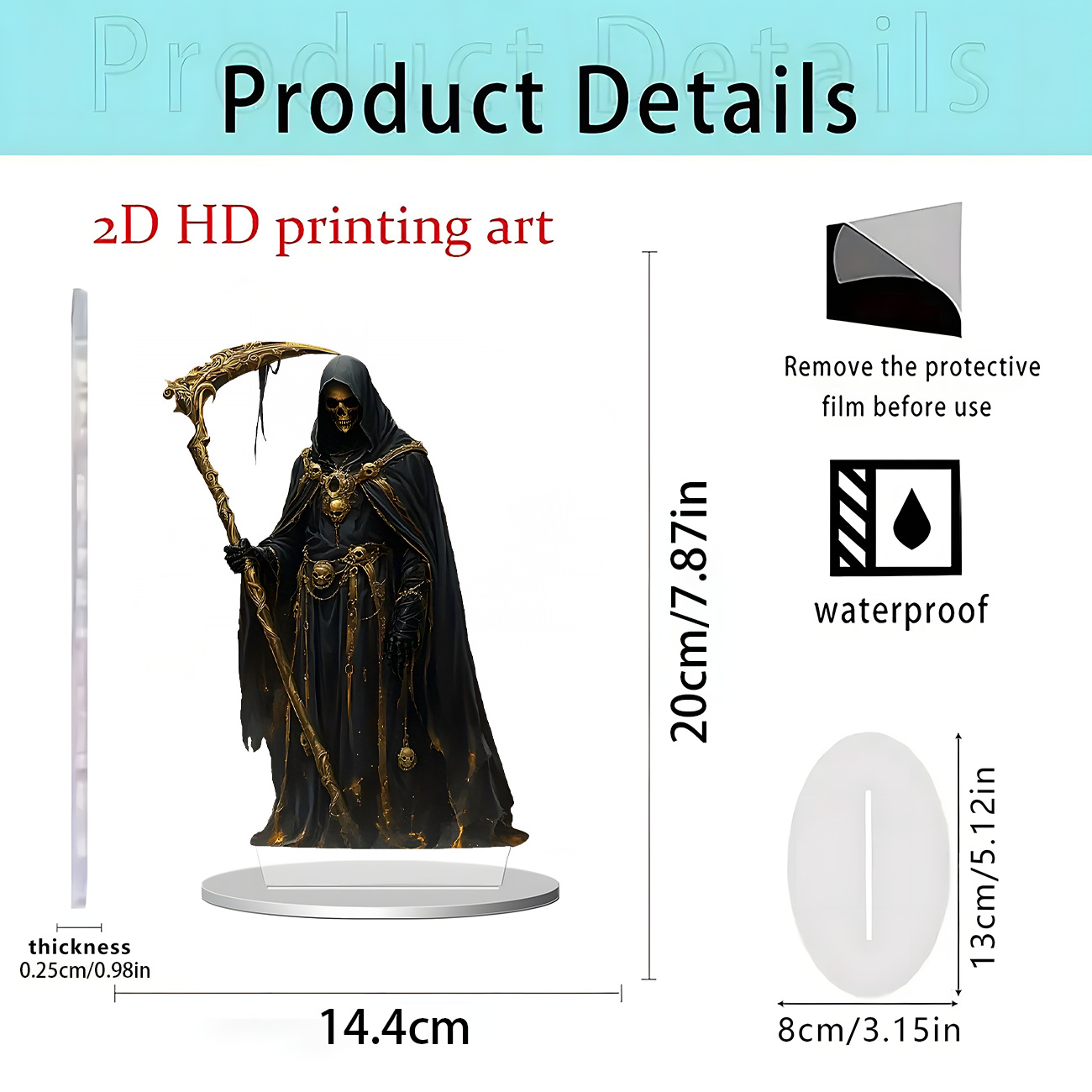 Nuevos productos transfronterizos de Halloween estilo oscuro acrílico plano 2D decoración de escritorio decoración para el hogar decoración de vacaciones