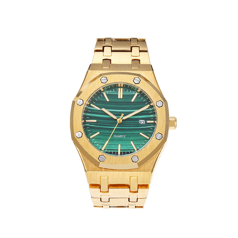 Foreign Trade Men's Watch Luminous Nail Large Dial Quartz Watch Waterproof Simple Single Calendar Watch No LOGO