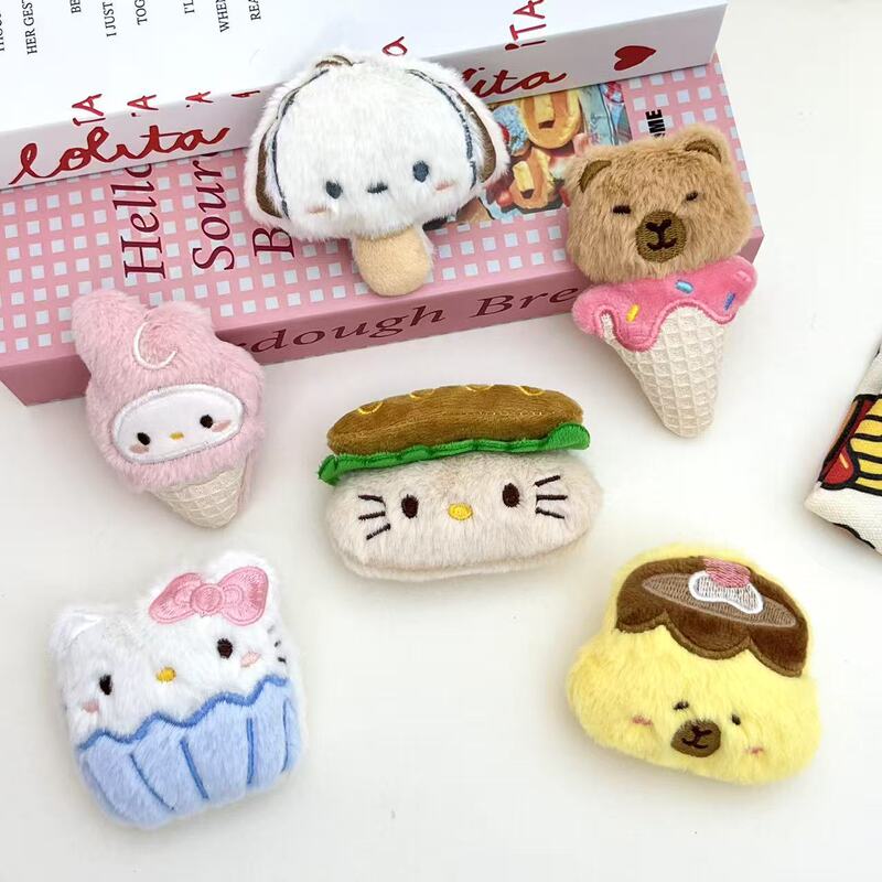 Popular Sweet Sanrio Cartoon Kt Hot Dog Plush Pacha Dog Ice Cream Doll Doll Brooch Backpack Pendant