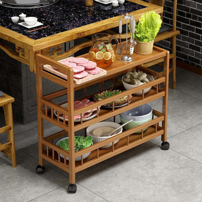 厨房置物架落地多层果蔬菜架靠墙夹缝收纳台面可移动火锅架储物架