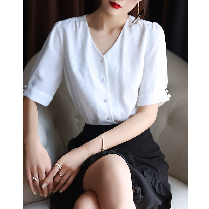Summer solid retro shirt