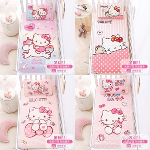 KT cat cartoon summer baby mat baby breathable latex ice silk mat children's bed kindergarten nap soft mat