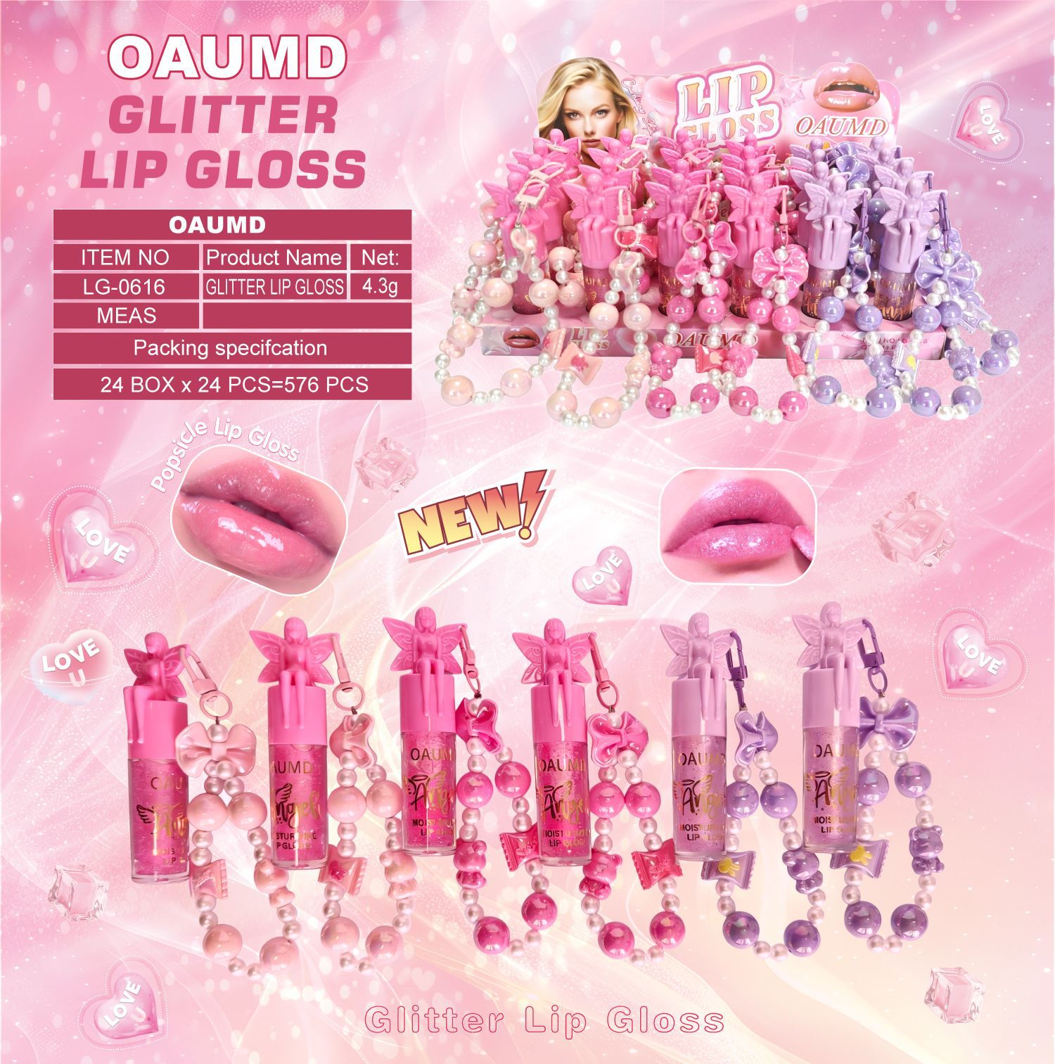 OAUMD comercio exterior transfronterizo nuevo esmalte labial hidratante perdurable colgante de dibujos animados manzana fruta lipstick cambio