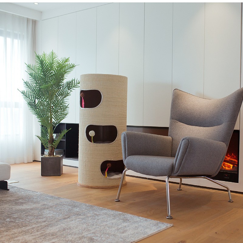 Cuatro estaciones general barril de seda caliente gato nido tejido tubo de gato de verano gato escalada marco de escalada de gato cerrado