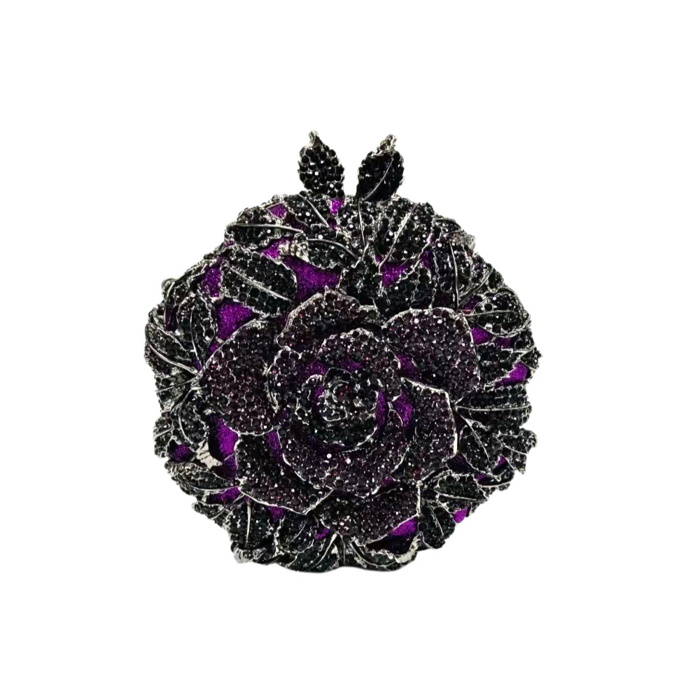 Clutch camellia transfronteriza bolsa de diamantes bolsa de cena flor hueca bolsa de diamantes vestido de fiesta bolsa de mano de mujer