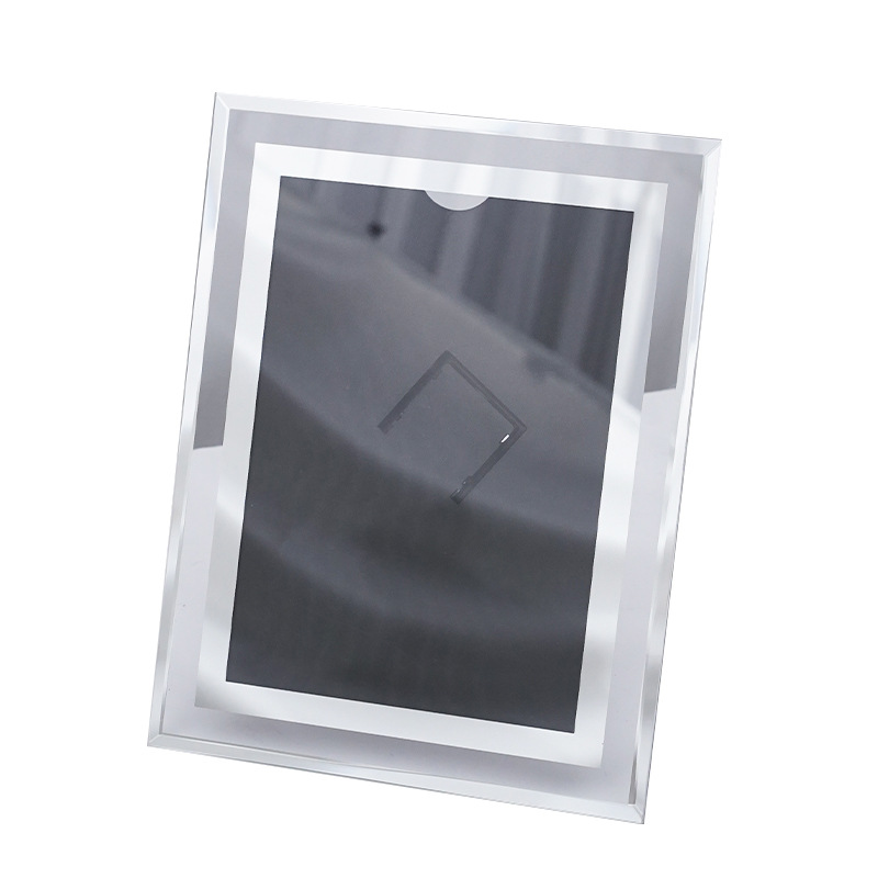 Marco de fotos de cristal transparente - Para fotos de bebés (cumplimiento de un mes) y recién nacidos, marco hueco de cristal, decoración de escritorio para fotos de boda