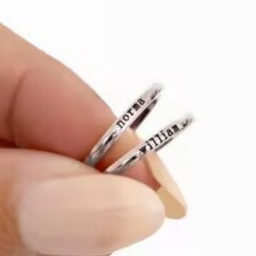 Custom Engraved Letter Titanium Steel Ring for Women with 2mm Curved Design, 18k Gold Color Band Gift