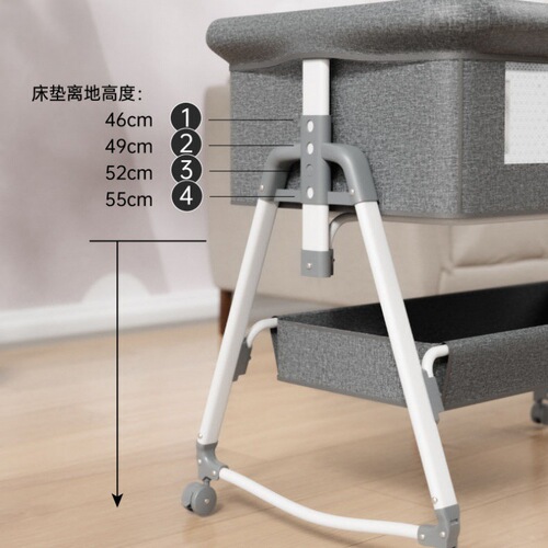 w! Crib removable portable cradle bed foldable lift multifunctional bb bed splicing large