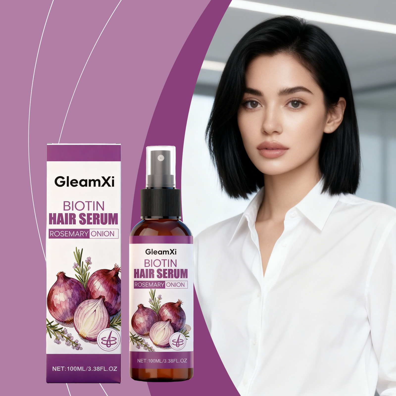 Gleamxi Biotin Hair Care Essence Spray Mild Moisturizing Smooth and Moisturizing Hair Daily Hair Care Spray