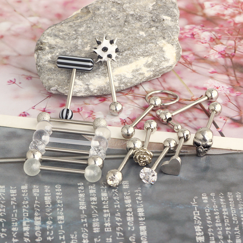 Pointed titanium steel lip stud product view