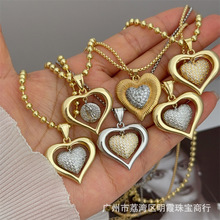 多款式悬挂爱心系列铜镀18K金爱心跨境原创新品项链 适合男士女士