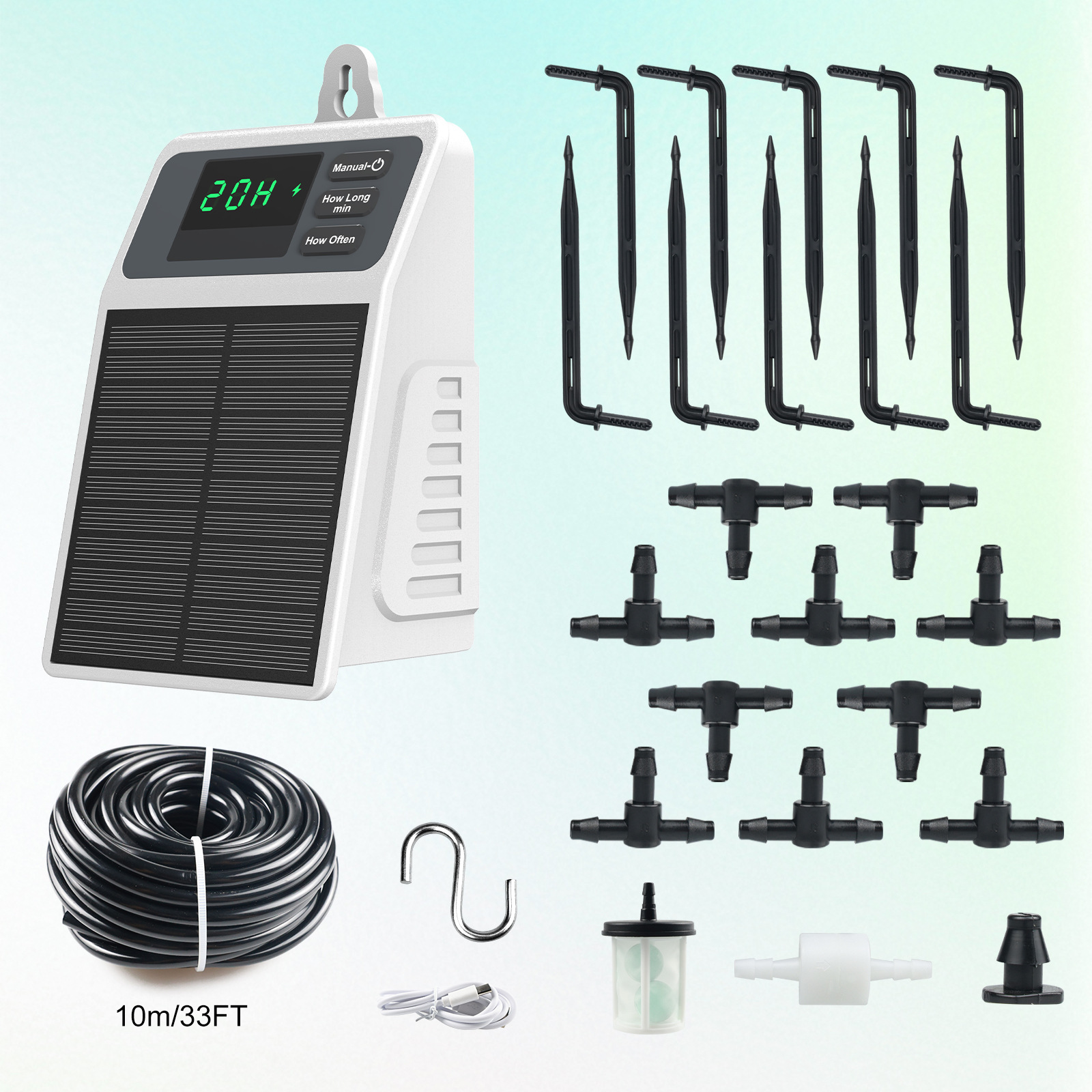 Solar Powered Flower Drip Irrigation System For Garden And Balcony_voghion.com