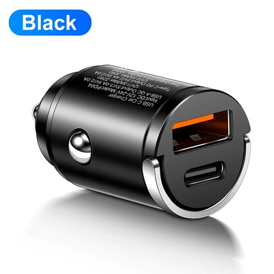 Mobil şarj cihazları Quick Charge Car Charger - round-head-usbpd-u-port-orange