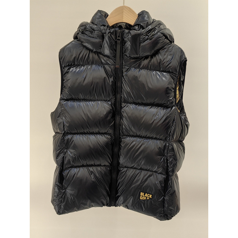 2023 Autumn/Winter Black and Gold New Women's Vest down Jacket Loose Hooded Thickened Warm Vest