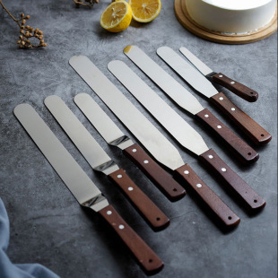 Stainless Steel Cake Scraper for Spreading and Smoothing Cream, Demolding 4/6/8/ 10inch Straight and Curved Handle Cake Tools Cross-Border