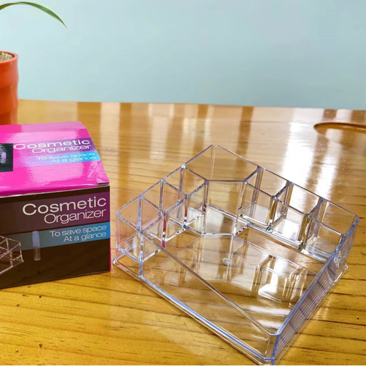 Diamond-shaped cosmetic storage box, transparent makeup rack, creative transparent lipstick storage rack manufacturer