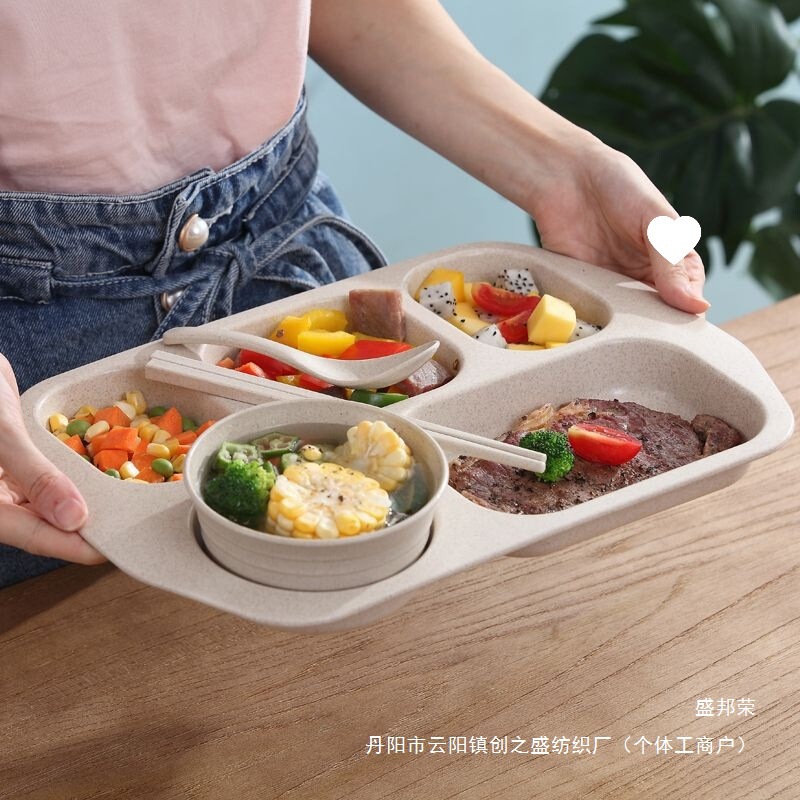 小麦わらディナープレート、深めのコンパートメントディナープレート、家庭用大人用ファーストフードプレート、ホテルディナープレート、大容量5メーカー|undefined