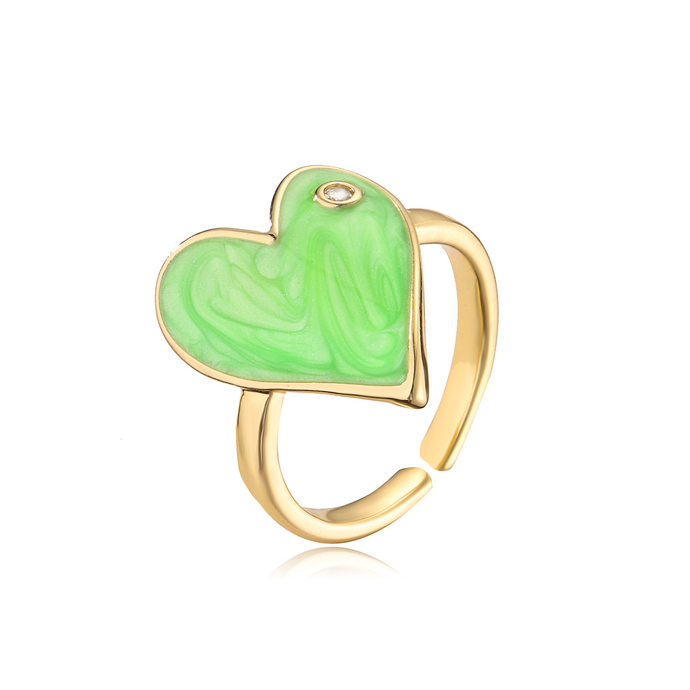 Holiday, Daily Occasion Wholesale Jewelry Cute Heart Shape Copper Open Rings