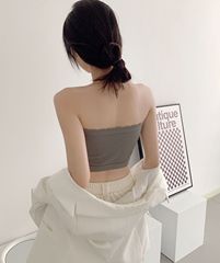 One-line bandeau strapless underwear for female students, anti-exposure, non-slip, inner-wrap, beautiful back bra with breast pads