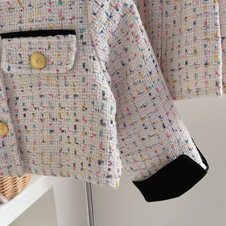 2023 Winter New Girl's Small Fragrance with Cotton Knitted Coat Baby Hundred Pleated Short Skirt Set of Two_voghion.com