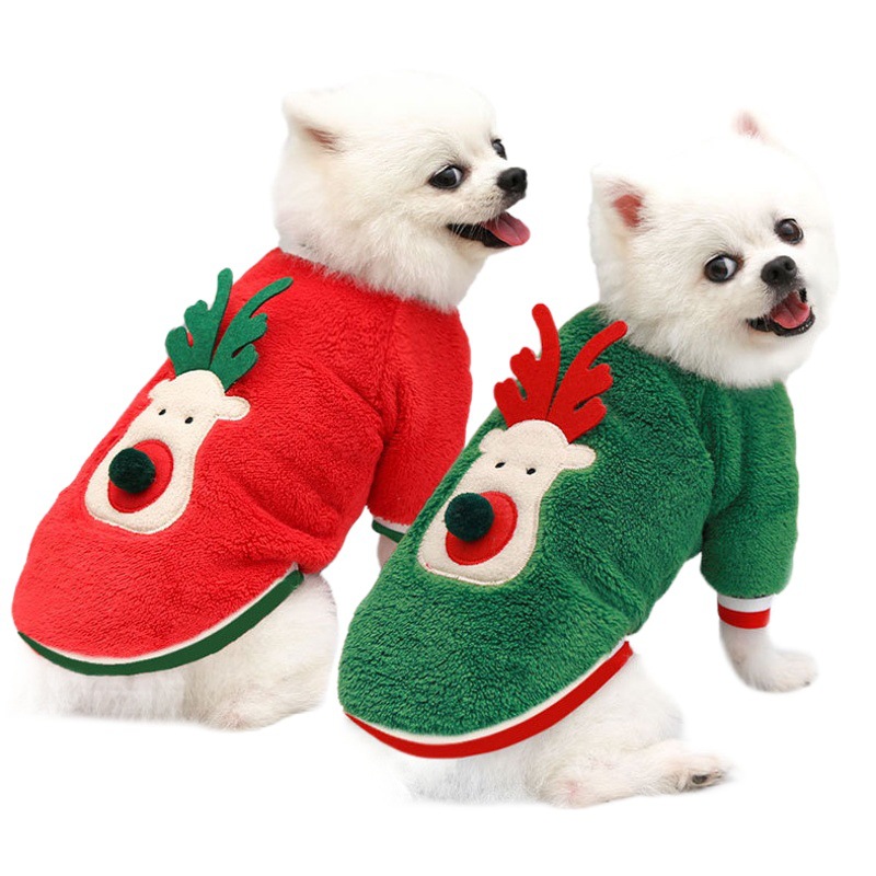 Fabricante de ropa para gatos y mascotas, sudadera para perros de terciopelo coral, salida para perros, ropa navideña para perros, suministros para gatos