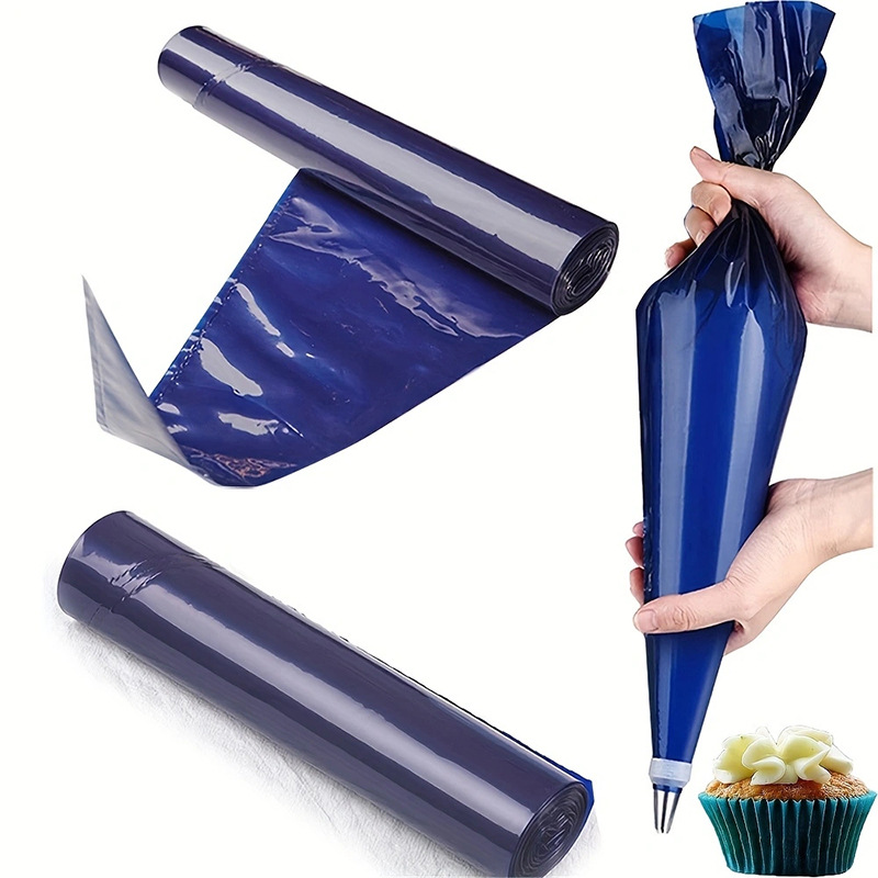 Venta caliente 22 paquetes de bolsa pastelera azul enrollada gruesa bolsa exprimidora de crema de pastel desechable herramienta de horneado de bricolaje