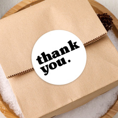 批發白色感謝貼紙方形圓形封口貼禮物包裝密封貼甜品裝飾標籤